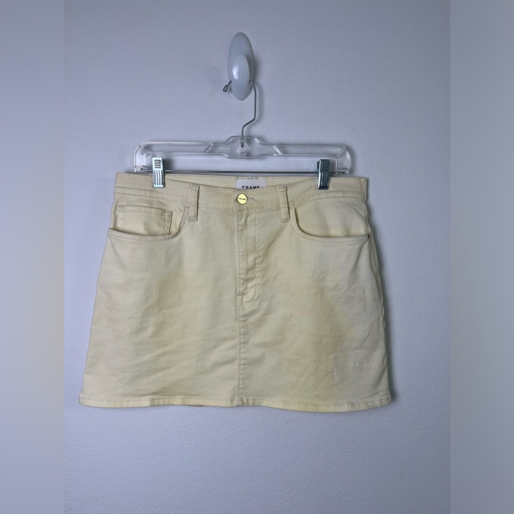 Frame Denim Yellow Summer Vacation Travel Beach Mini Skirt